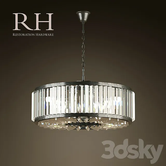 RH _ WELLES CRYSTAL CHANDELIER MEDIUM 3D Model