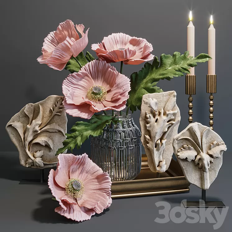 RH Acanthus leaves decorative set 3D Model