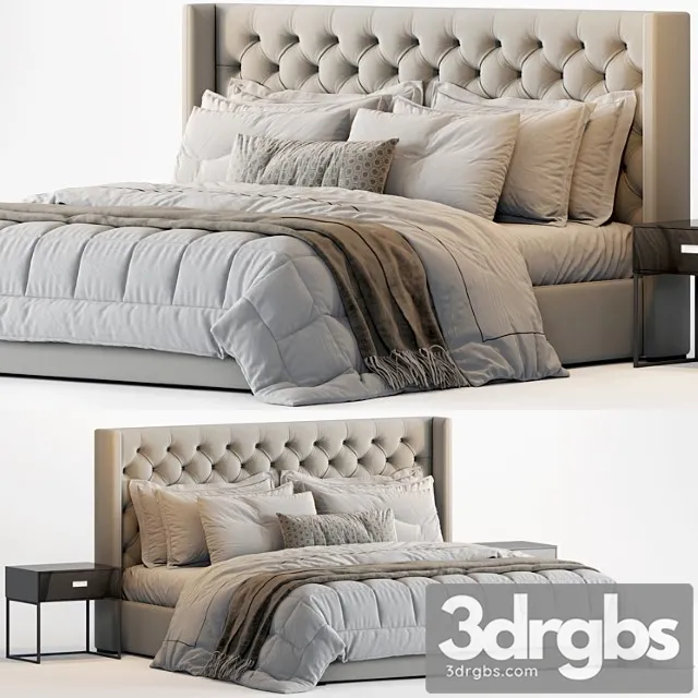 Rh adler shelter diamond tufted panel fabric bed