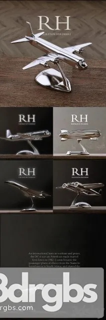 Rh aircrafts decoration set of 4 3D Model Free