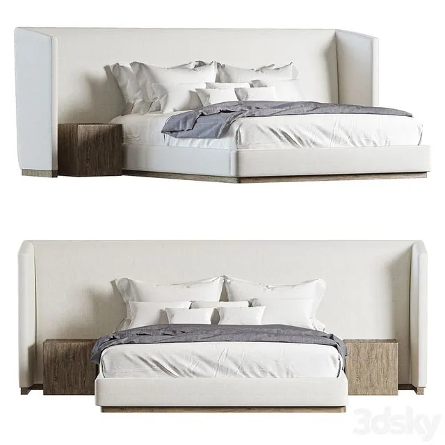 RH ALESSA EXTENDED SHELTER BED 3D Model