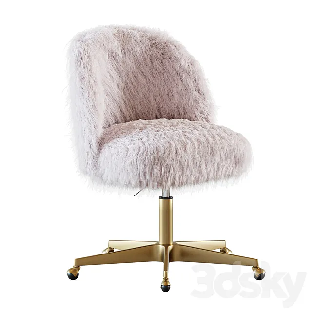 RH ALESSA KASHMIR FAUX FUR DESK CHAIR 3D Model