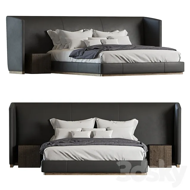 RH ALESSA LEATHER EXTENDED SHELTER BED 3DModel