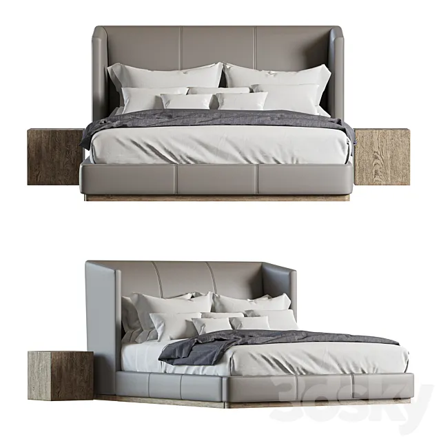 Rh Alessa Leather Shelter Bed 3DModel