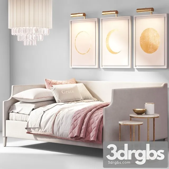 RH Annika Velvet Daybed 3D Model Free