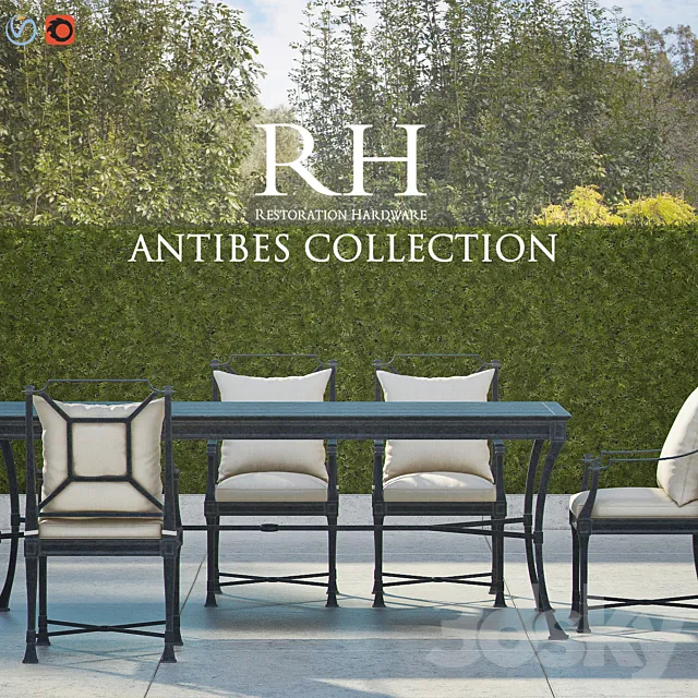 RH ANTIBES Collection (Weathered Zinc) 3D Model