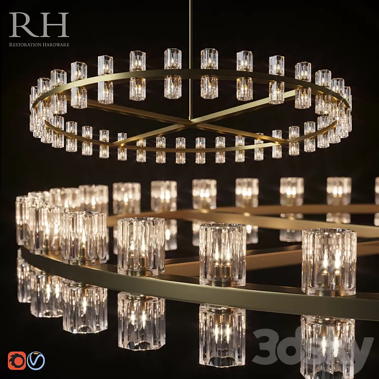 "RH ARCACHON ROUND CHANDELIER 60 """ 3D Model