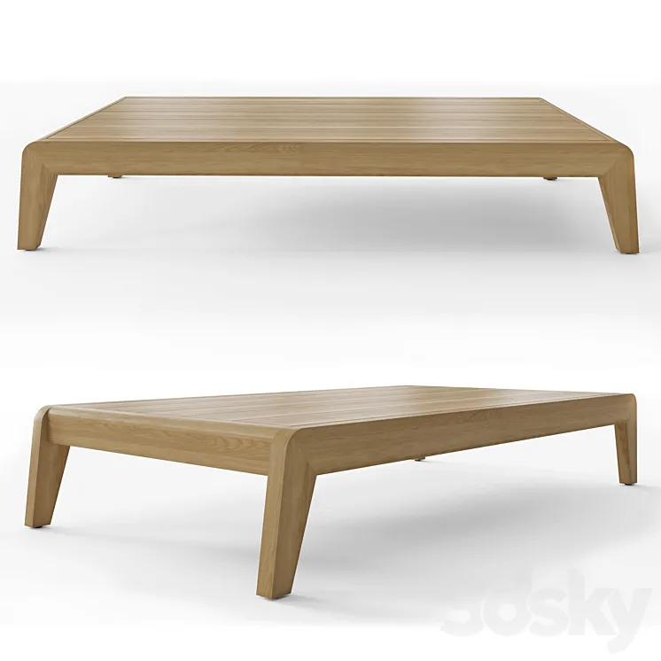 Rh Avila Teak Coffee Table 66 3D Model Free