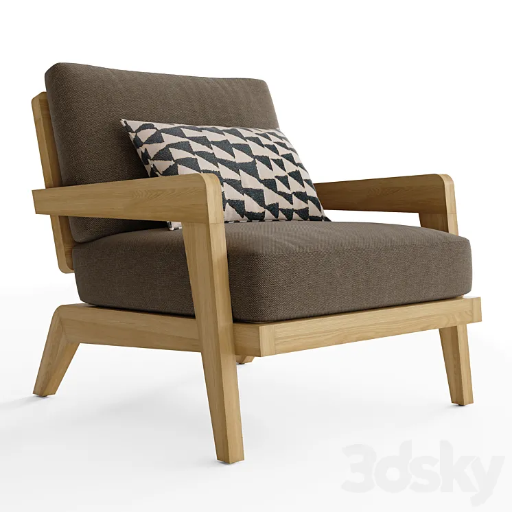 RH AVILA TEAK LOUNGE CHAIR 3D Model Free