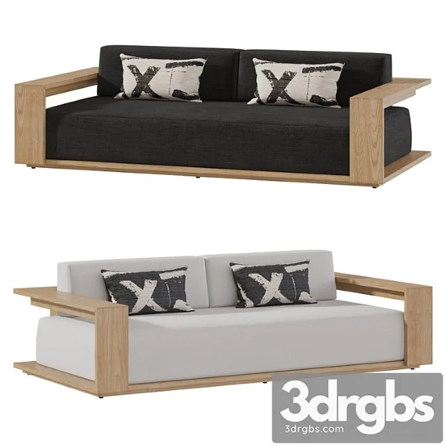 RH Bahia Sofa Natural Teak Size 2150 3D Model Free