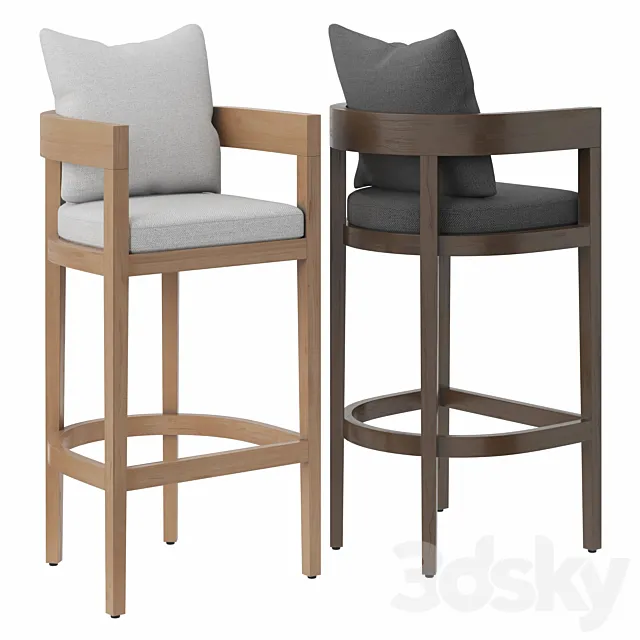RH Balmain Barstool Outdoor 3D Model