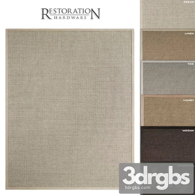 Rh belgian looped wool sisal rug 3D Model Free