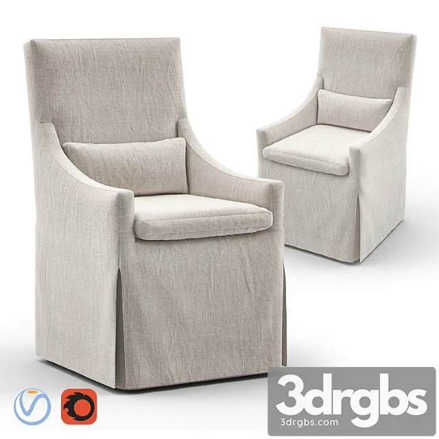 Rh belgian slope arm slip covered armchair