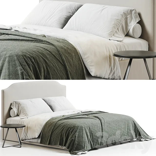 RH Belgian Slope Bed 3D Model