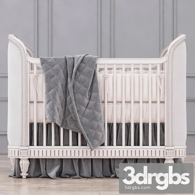 RH Belle Upholstered Crib 1 3D Model Free