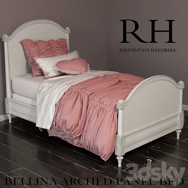 RH BELLINA ARCHED PANEL BED 3D Model