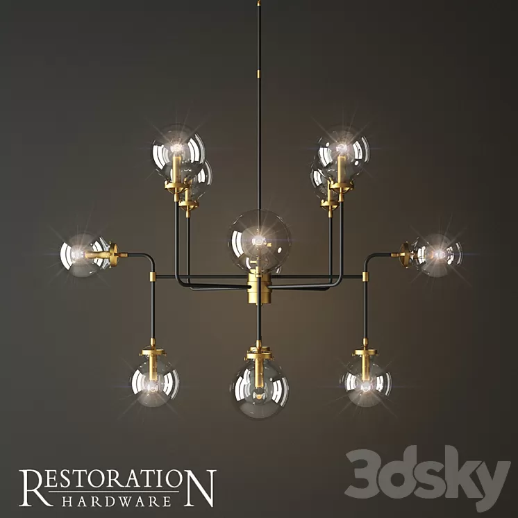 Rh bistro globe clear glass 12 brass