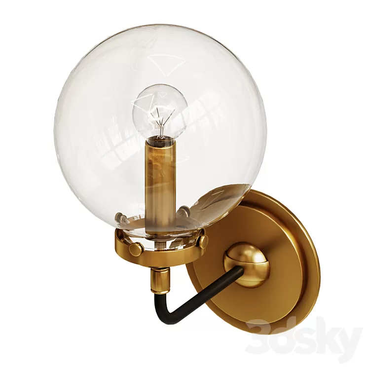 Rh bistro globe clear glass single sconce 3D Model