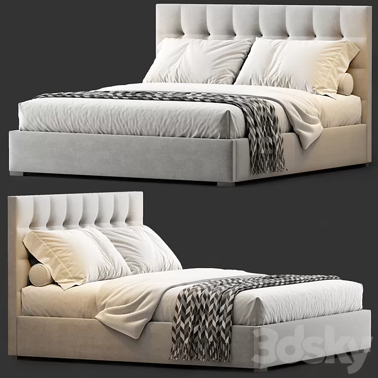 RH BOX-TUFTED BED 1 3D Model Free