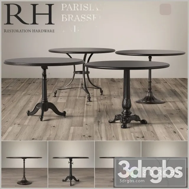 RH Brasserie Table 3D Model Free
