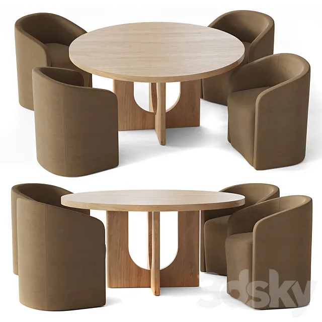 Rh Breton Round Dining Table 3D Model