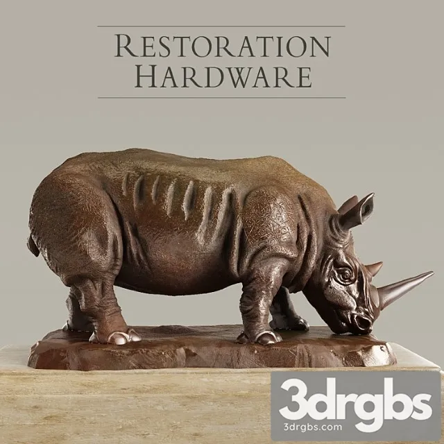 RH Bronze Rhino 3D Model Free