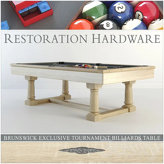 RH Brunswick exclusive tournament billiards table 3D Model
