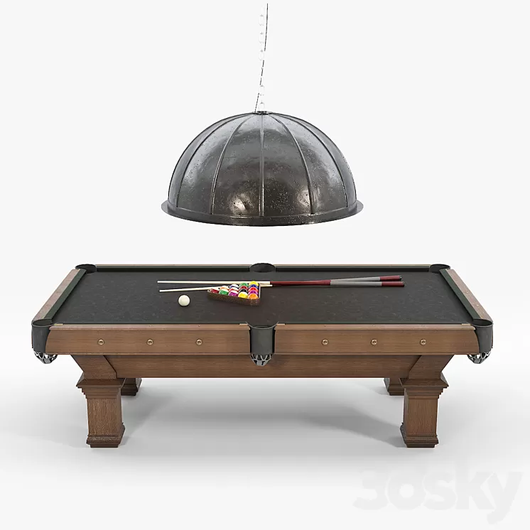 RH / BRUNSWICK VINTAGE 1906 BILLIARDS TABLE 3D Model