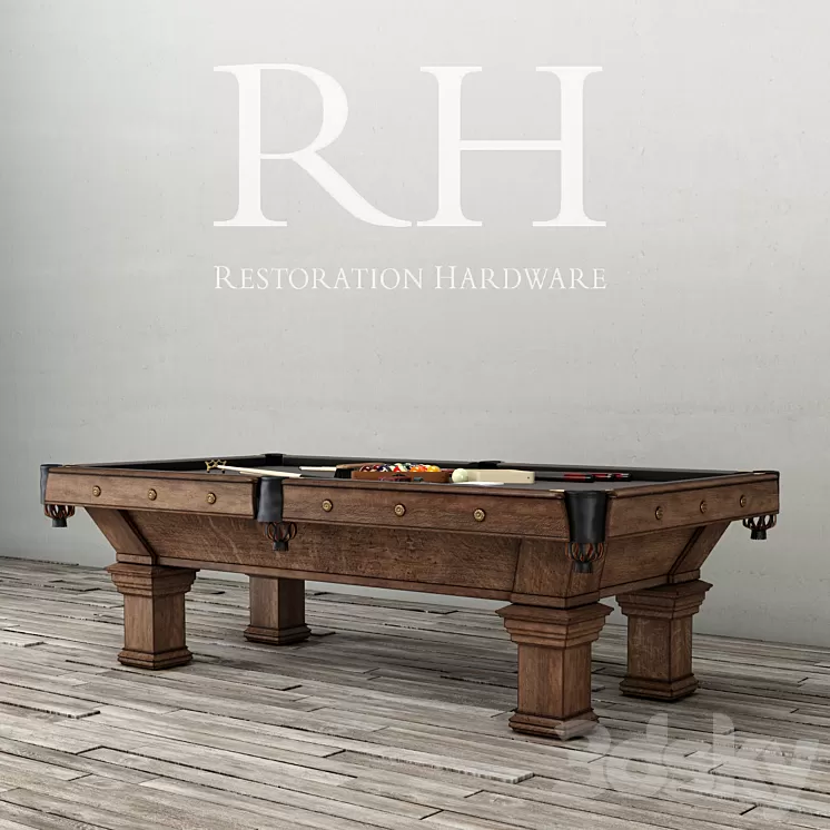 RH / BRUNSWICK VINTAGE 1906 BILLIARDS TABLE 3D Model