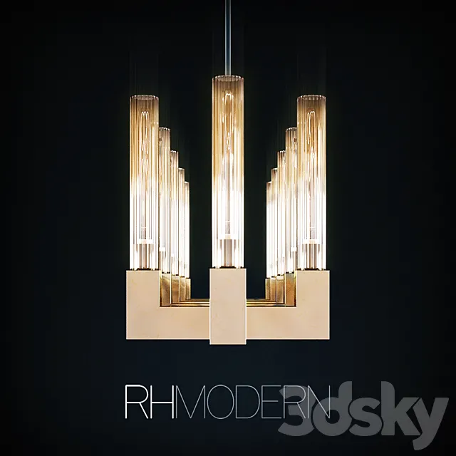 RH Cannele Linear Chandelier 54 ” 3D Model
