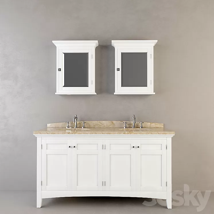 RH CARTWRIGHT DOUBLE VANITY 3D Model