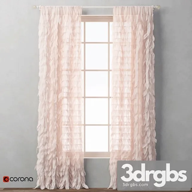 Rh Cascading Tulle Drapery Panel 1 1 3D Model Download