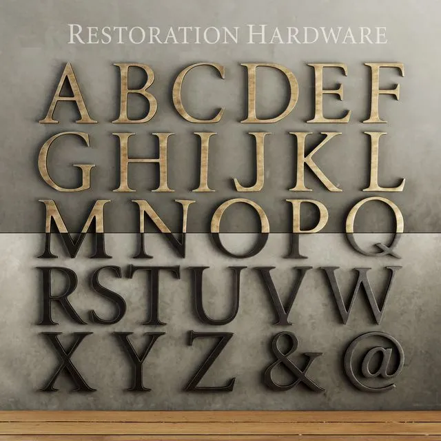 RH CAST METAL LETTER OBJECTS 3D Model