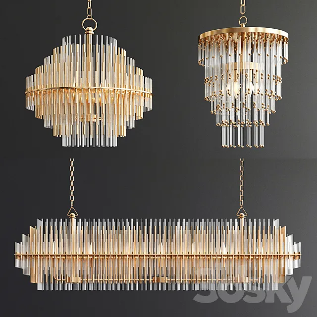 Rh Chandelier Collection – Emile 3DModel