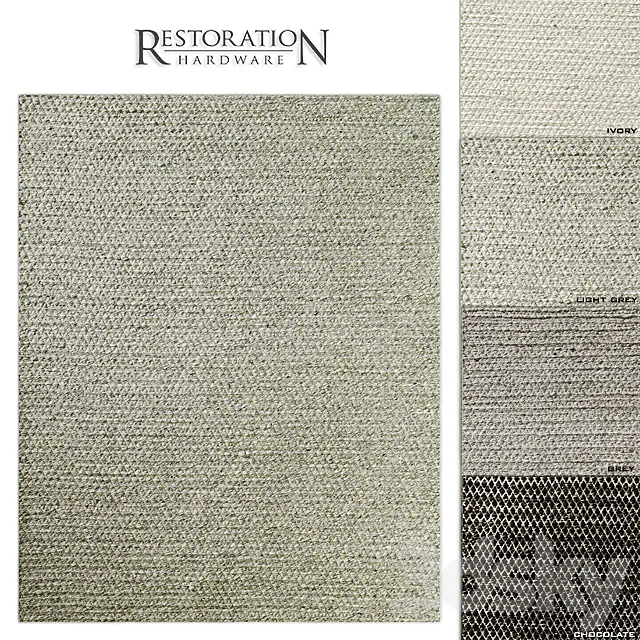 RH Chunky Mini-Diamond Wool Rug 3D Model