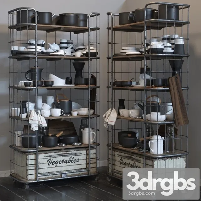 Rh circa 1900 and kitchen set 3D Model Free