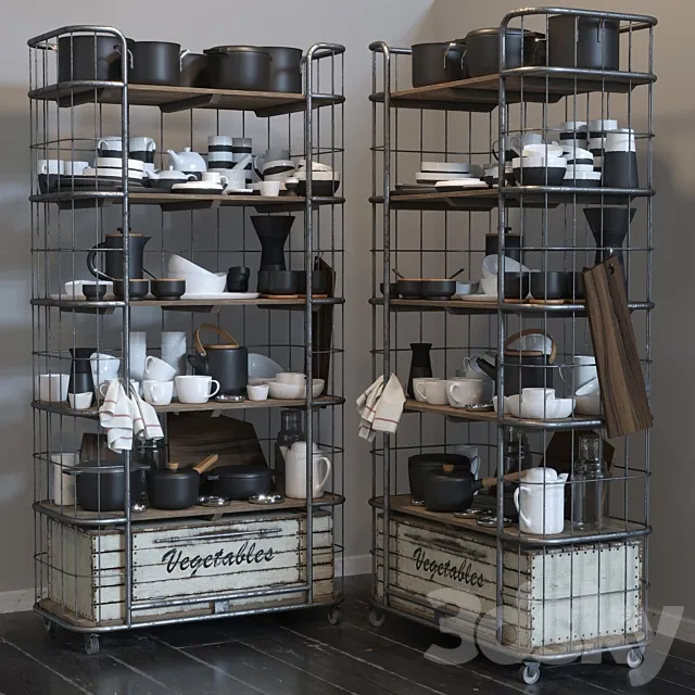 RH CIRCA 1900 and kitchen set 3DModel