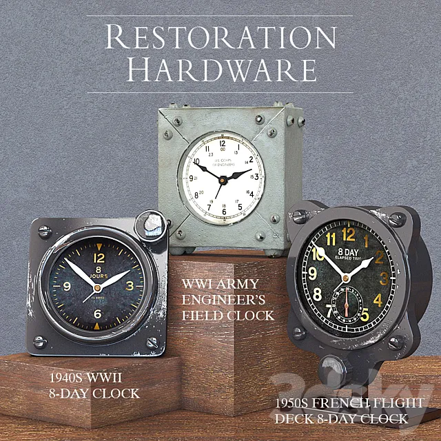 RH CLOCK DECORATION SET OF 3 3DModel