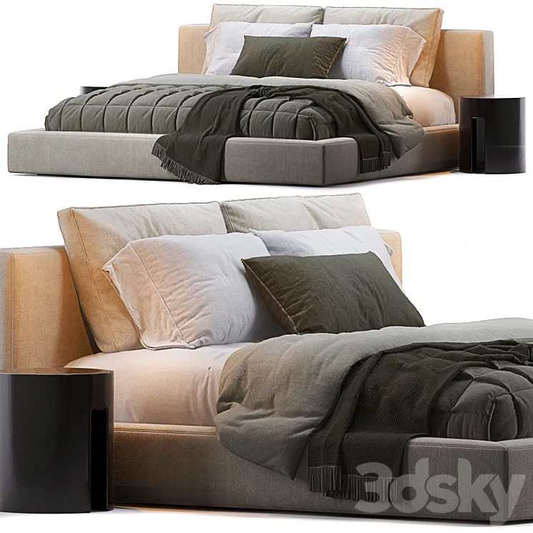 RH Cloud Slipcovered Platform Bed 3D Model Free