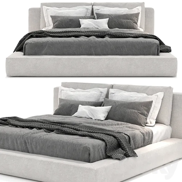 RH Cloud Slipcovered Platform Bed 3D Model