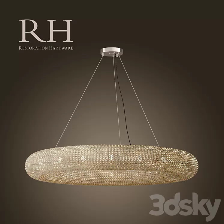 RH \/ CRYSTAL HALO CHANDELIER – 59 " 3D Model