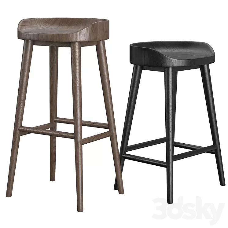 RH Danish Stool 3D Model