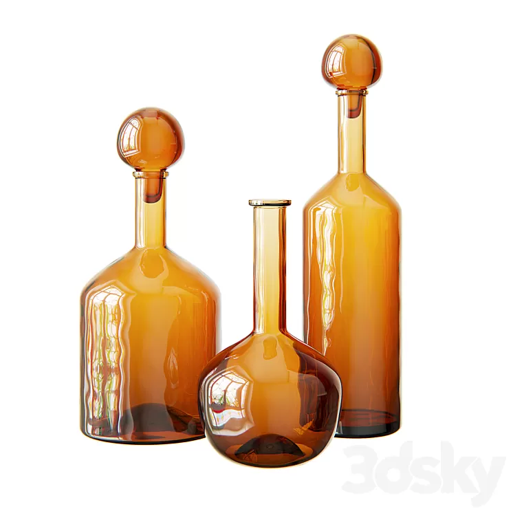 RH DECORATIVE BOTTLES 3D Model Free