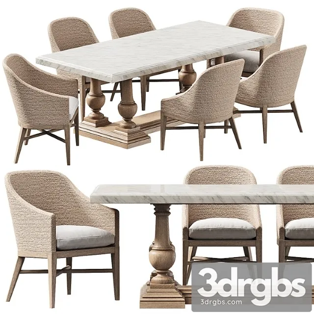 Rh dining set 8 2 3D Model Free