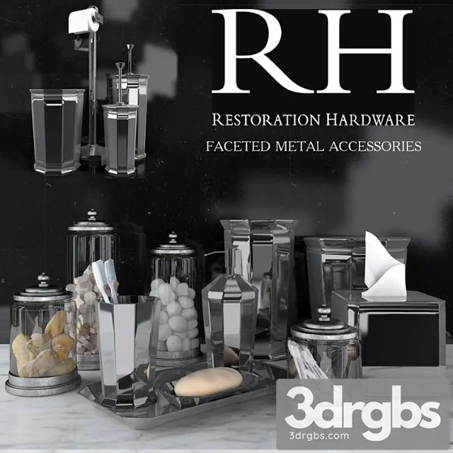 Rh Faceted Metal Accessories 3D Model Free