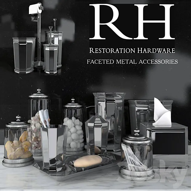 RH FACETED METAL ACCESSORIES 3DModel