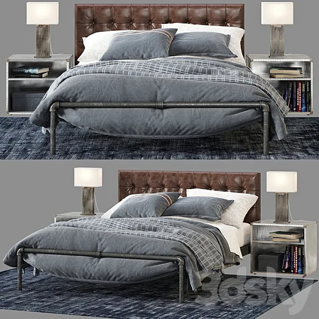 RH Finlay Platform Bed 3DModel