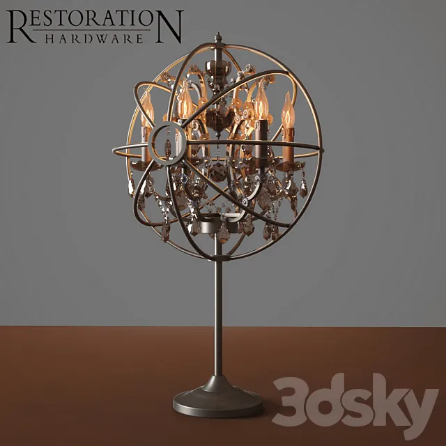 RH Foucault’s orb smoke crystal table lamp 3DModel
