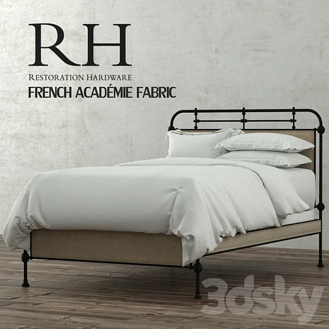 RH FRENCH ACADÉMIE FABRIC BED 3D Model