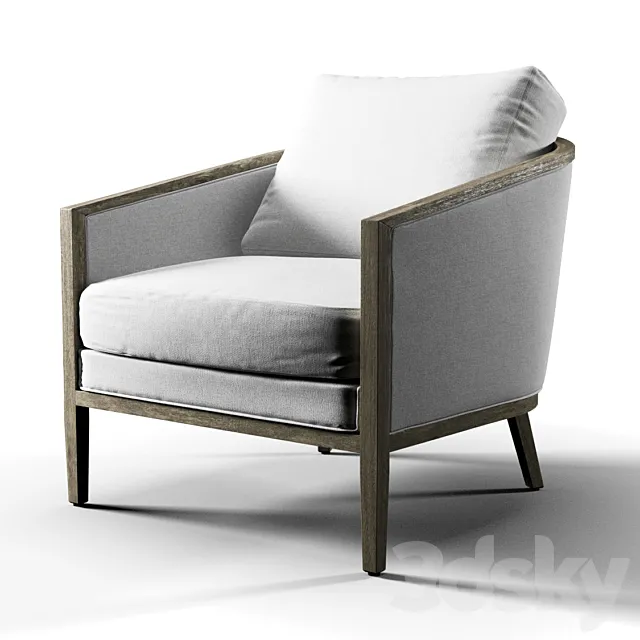 RH French Barrelback Chair 3D Model